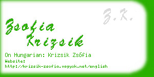 zsofia krizsik business card