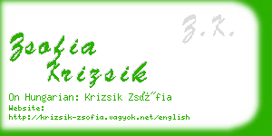 zsofia krizsik business card